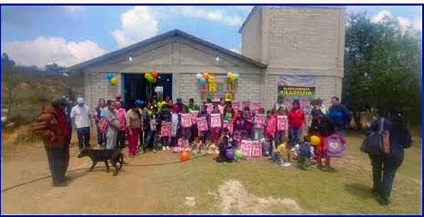 Believers at their Church Building